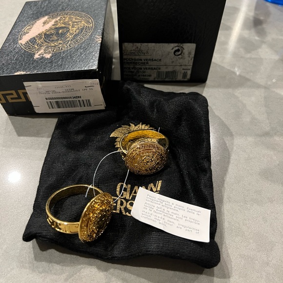 Gianni Versace 2 Vintage Napkin Holders Handmade In Italy. - Picture 4 of 8